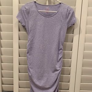 Maternity Short Sleeve Shirred T-Shirt Dress
